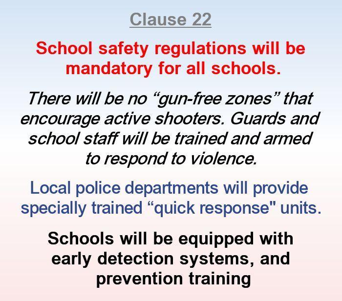 School safety regulations will be mandatory for all schools.